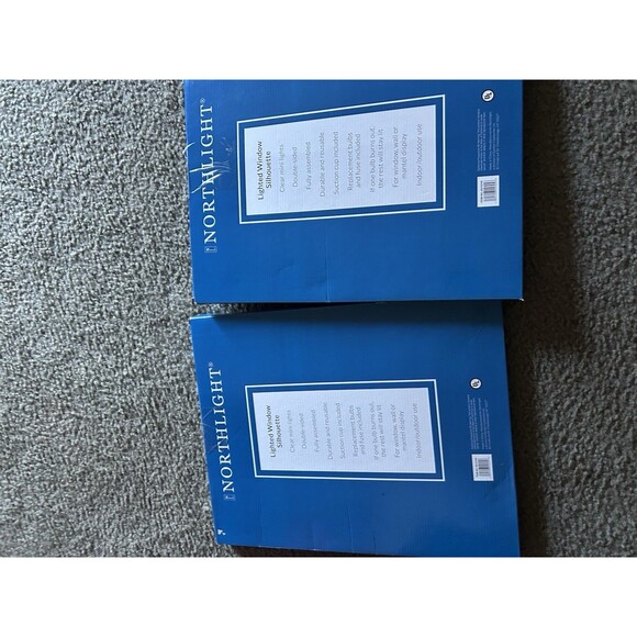 Northlight 17" Lighted Holographic Santa Sleigh Christmas Window Decor Set Of 2 - Picture 2 of 3